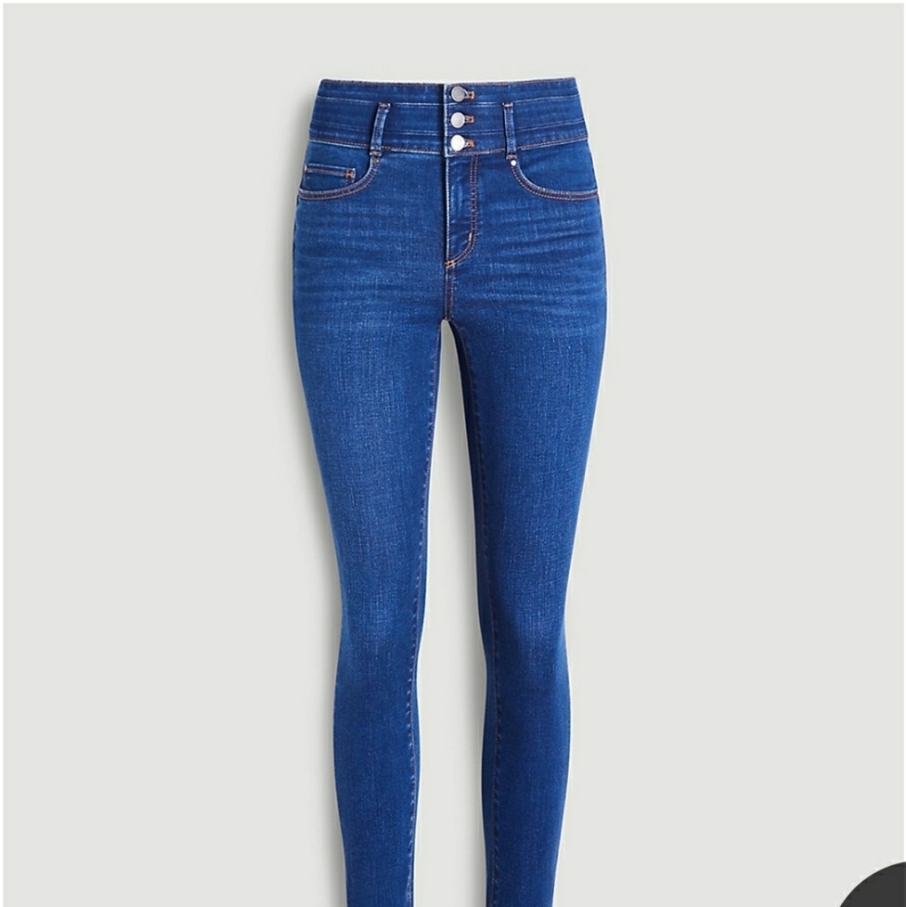 Ann Taylor Sculpting high rise button fly skinny jean tall